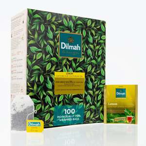 Flavoured Tea: Premium Lemon Pure Ceylon Black Tea 100 Foil Sachets Tea Bags INN