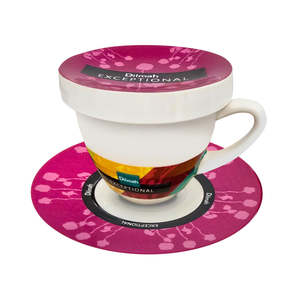 Teaware Gifts: Exceptional Pink Cup & Saucer with Lid (220ml)