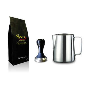 Di Pacci Coffee Tamper + 300ml MIlk Jug + Coffee Beans Value Pack