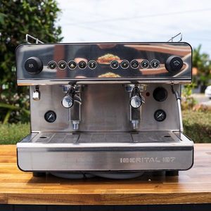 Second Hand Commercial Coffee Machines: Pre Loved 10 amp Iberital IB7 2 Group Compact Commercial Coffee Machine