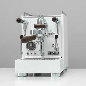 Coffee Machines For Home: Torre Luigino TSP MT White with Wood and Joystick Coffee Machine