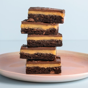 Everyday Slab Slice: Gluten Free Salted Caramel Brownie Slab Slice