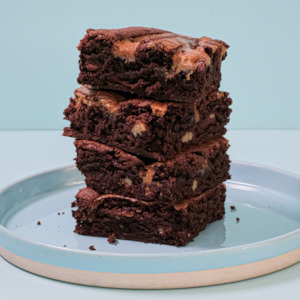 Caramel Walnut Brownie Slab Slice