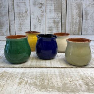Spanish Terracotta Coloured Small Pots - 5 Colours