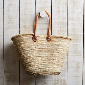 French Market Baskets: French Market Basket With Long Leather Handle - 5 Colours By Le Panier