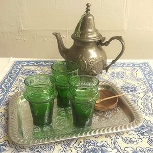 Moroccan Stamped Metal Tray - Rectangular - 4 Sizes