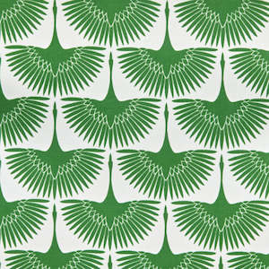 Outdoor Fabrics: Cranes Emerald Outdoor Fabric