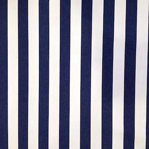 Outdoor Fabrics: Amalfi Stripe Navy White Outdoor Fabric