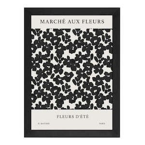 Decor: French Fleurs Black A2 Print