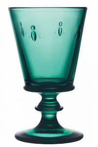 Glassware: Bee Wine Glass Green