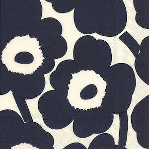 Marimekko Unikko Dark Blue Nature Napkins