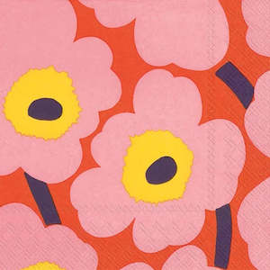 Dining: Marimekko Rose Orange Napkins