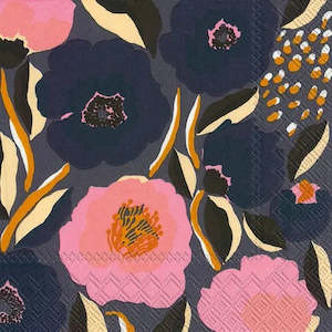 Dining: Marimekko Rosarium Rose Blue Napkins