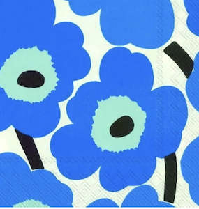 Dining: Marimekko Unikko Blue Napkins