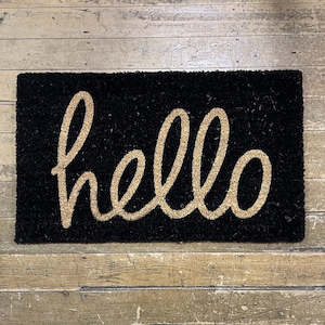 Rugs Doormats: Coir Doormat - Hello