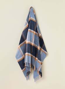 Windowpane Blue & Orange Throw