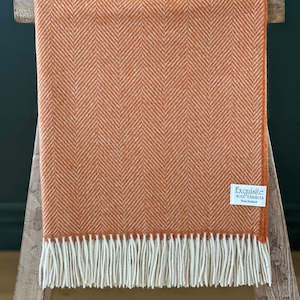 Throws Blankets: Herringbone Saffron Throw