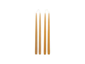 Pair Tapered Candles Golden Yellow