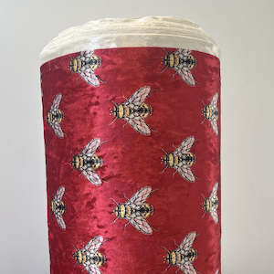 Velvet Bee Red Fabric