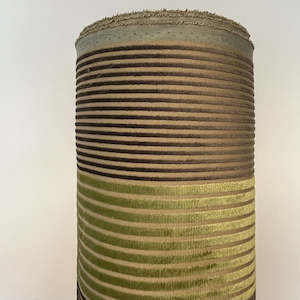 Avocado Stripe Velvet Fabric