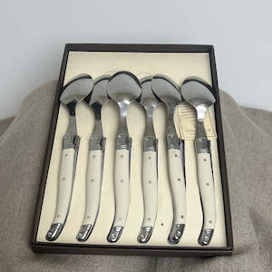 Set of 6 Dessert Spoons - Ivory