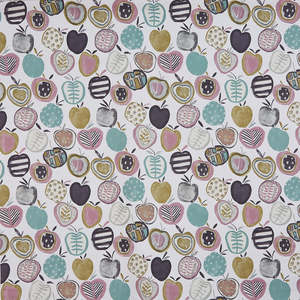 Oilcloth Enduits: Apples Marshmallow Oilcloth
