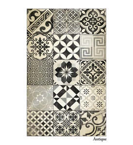 Beija Flor Mats: Eclectic Black & White ANTIQUE 140 X 220
