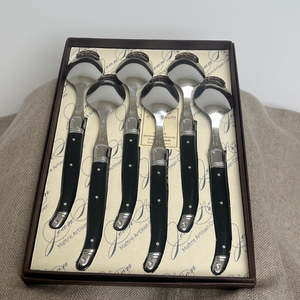 Homewares: Set of 6 Dessert Spoons - Black