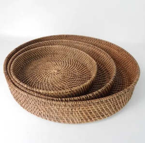 Lombok Round Tray Antik Brown LGE