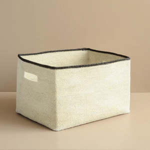 Baskets: Scatola Natural/Black Basket Medium