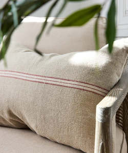 Cushions Throws: Woven Red Stripe Cushion