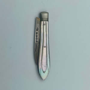 Knives: Sterling Silver & Mother Of Pearl Pocket Knife