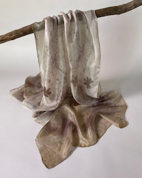 Silk Scarf Medium - Botanical Print Rose & Geranium Leaves