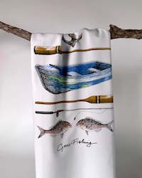 Tea Towel 100% Cotton - Gone Fishing