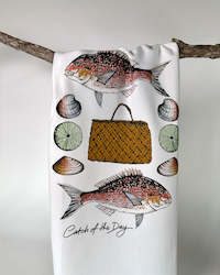 Tea Towel 100% Cotton - Catch of the Day