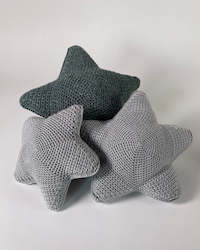 Children Babies: Knitted Star Cushions - Grey