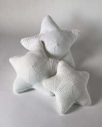 Children Babies: Knitted Star Cushions - White
