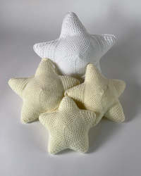 Children Babies: Knitted Star Cushions - Rich Cream