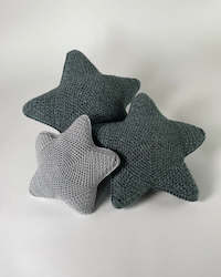 Children Babies: Knitted Star Cushions - Dark Grey