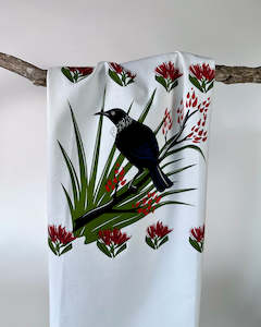 Tea towel: Tea Towel 100% Cotton - Tui Bird
