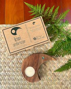 Kiwi Candle Holder - Rimu Wood