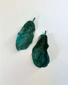 Copper Puka Leaves - Green Patina - Large