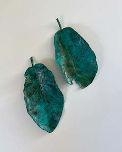 Copper Puka Leaves - Green Patina - Extra Large