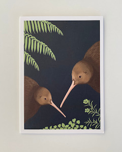 Kiwi Pair Greeting Card - By Artist Cathy Hansby