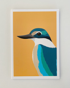 Gift Wrapping Services: Kingfisher Greeting Card - By Artist Cathy Hansby