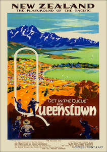 Vintage NZ Tourism Prints - Queenstown