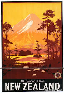 Vintage NZ Tourism Prints - Mount Egmont