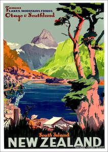 Vintage NZ Tourism Prints - Otago South island