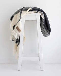 Wool Twill Throw: Wool Twill Throw - Block Check