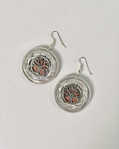 Upcycled Coffee Pod Jewellery - Tree of Life - Earrings Pink